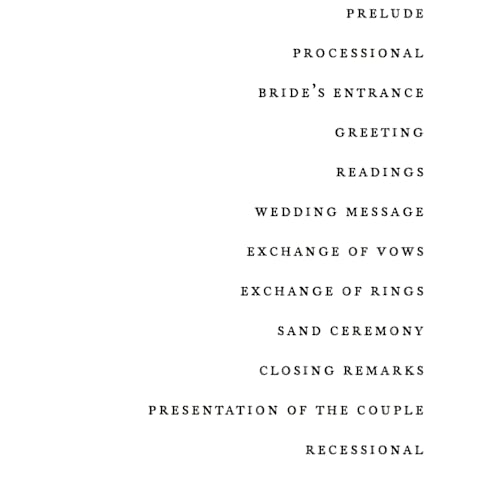 This is a cotton unique wedding programs with standard by Jennifer Postorino called align printing on signature in standard