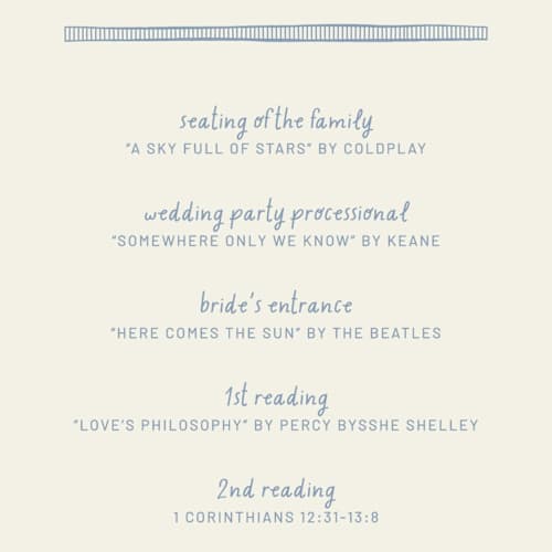 This is a sky unique wedding programs with standard by Kelly Watkins called florence printing on signature in standard