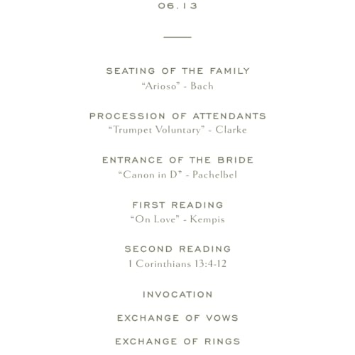 This is a moss unique wedding programs with standard by Megan Davis called boulevard printing on signature in standard