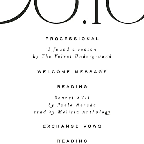 This is a lily unique wedding programs with standard by Owl and Toad called numerical printing on signature in standard