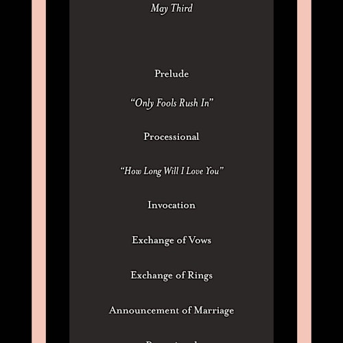 This is a onyx unique wedding programs with standard by Eric Clegg called elance printing on signature in standard