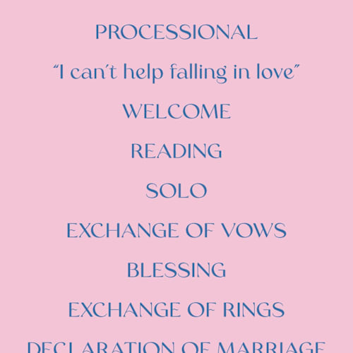 This is a marseille unique wedding programs with standard by Claudia Orengo called connected printing on signature in standard
