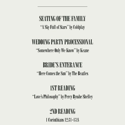 This is a ash unique wedding programs with standard by Kelly Watkins called flynn printing on signature in standard
