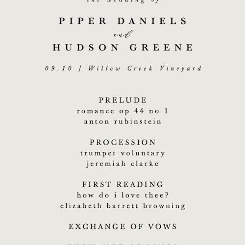 This is a cotton unique wedding programs with standard by Kate Ahn called leafy wreath printing on signature in standard