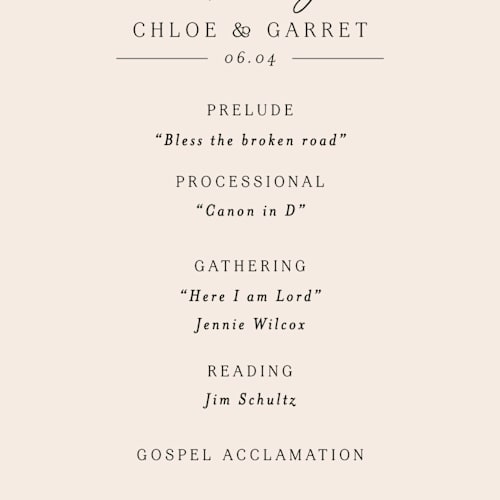 This is a natural unique wedding programs with standard by Alethea and Ruth called rings printing on signature in standard