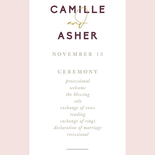 This is a blush unique wedding programs with standard by Cindy Reynolds called wild peonies printing on signature in standard