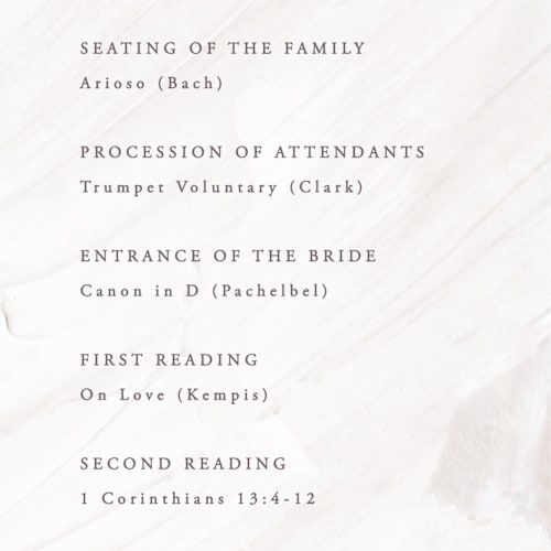 This is a cream unique wedding programs with standard by Hooray Creative called neutrality printing on signature in standard