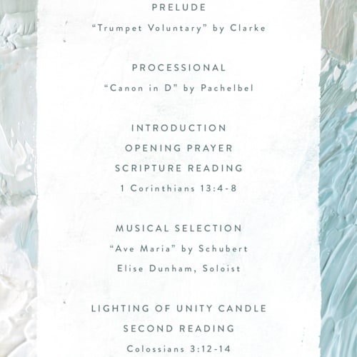 This is a aqua unique wedding programs with standard by Hooray Creative called tidal wave printing on signature in standard