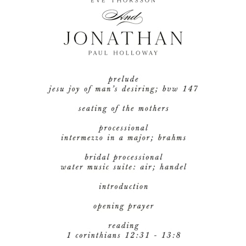This is a meadow unique wedding programs with standard by Melanie Kosuge called carolina printing on signature in standard