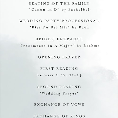 This is a sky unique wedding programs with standard by Rebecca Durflinger called estate printing on signature in standard