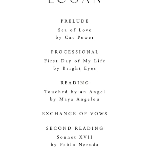 This is a lily unique wedding programs with standard by Everett Paper Goods called fleur printing on signature in standard