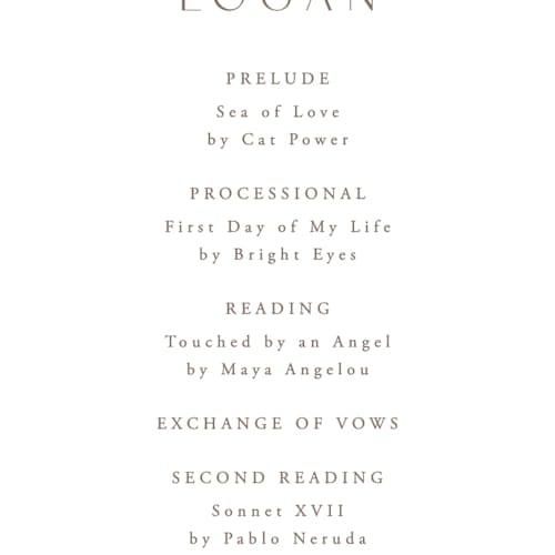 This is a garnet unique wedding programs with standard by Everett Paper Goods called fleur printing on signature in 4x9