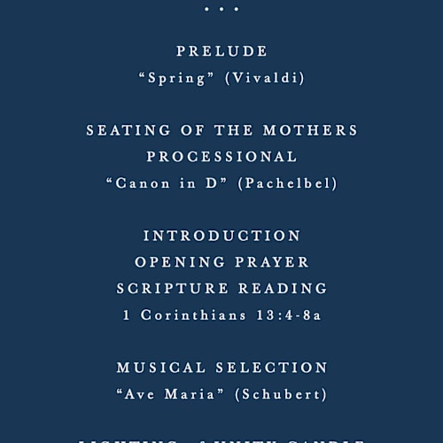 This is a navy unique wedding programs with standard by Hooray Creative called scripted names printing on signature in 4x9