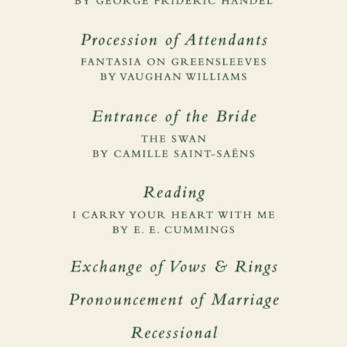 This is a barn unique wedding programs with standard by Paper Sun Studio called farm and field printing on signature in standard