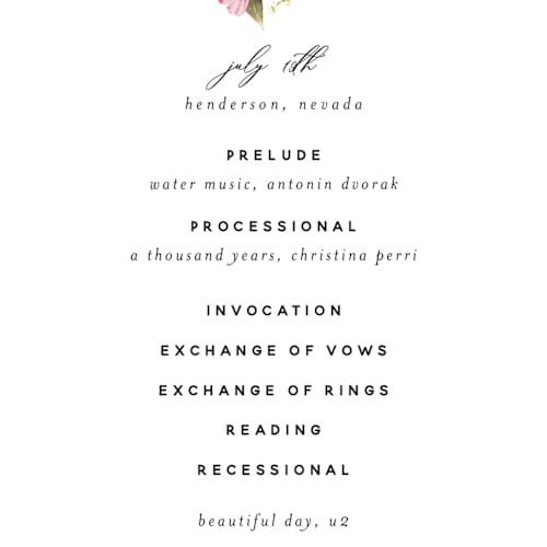 This is a magenta unique wedding programs with standard by Susan Moyal called lush printing on signature in standard