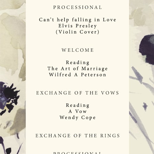 This is a almond unique wedding programs with standard by Peony Rose Design called linen and cloth printing on signature in standard