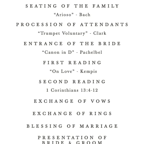 This is a snow unique wedding programs with standard by Erin L. Wilson called getaway printing on signature in standard