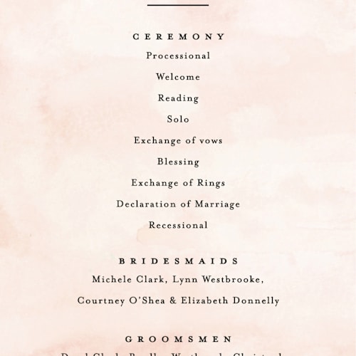 This is a northern unique wedding programs with standard by Pixel and Hank called countryside printing on signature in standard