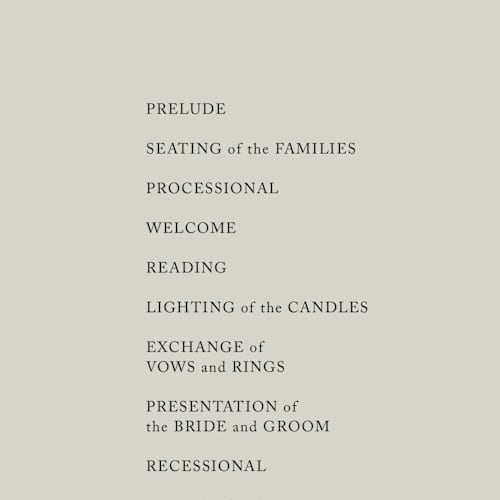 This is a spring unique wedding programs with standard by Kelly Schmidt called astoria printing on signature in 4x9