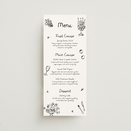 This is a sugar menu cards with standard by Cass Loh called inky printing on signature in 4x9