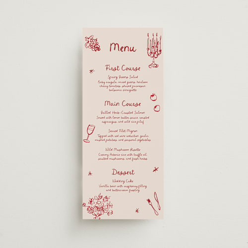 This is a wine menu cards with standard by Cass Loh called inky printing on signature in 4x9