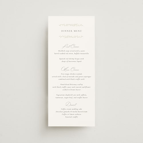 This is a ivy menu cards with standard by chocomocacino called cramique printing on signature in 4x9