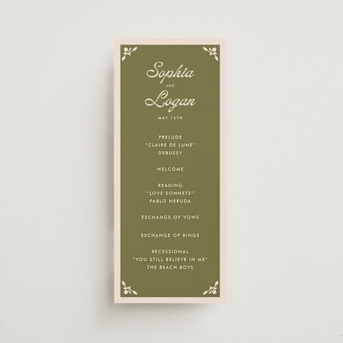 This is a garnet unique wedding programs with standard by Morgan Kendall called victorian chic printing on signature in standard