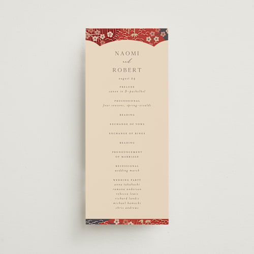 This is a rose unique wedding programs with standard by Jennifer Holbrook called japanese textile printing on signature in standard