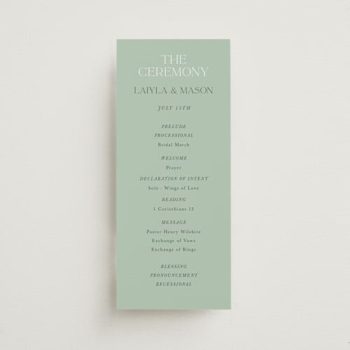 This is a lake unique wedding programs with standard by Lindsay Megahed called reflections printing on signature in standard