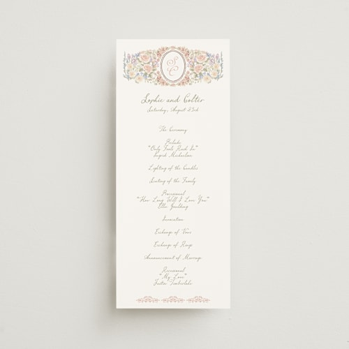 This is a petal unique wedding programs with standard by Jenna Holcomb called charlotte printing on signature in standard