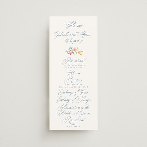 This is a meadow unique wedding programs with standard by Petra Kern called everlasting romance printing on signature in standard