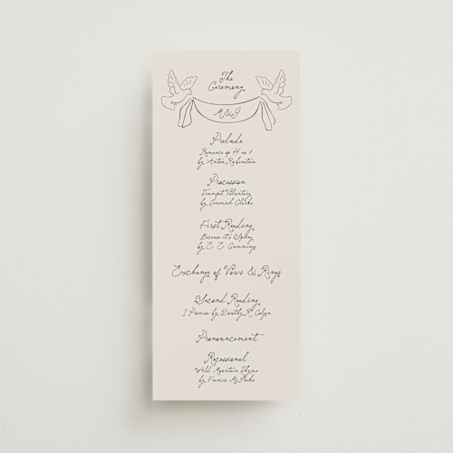 This is a vintage unique wedding programs with standard by Kelly Watkins called felicity printing on signature in standard