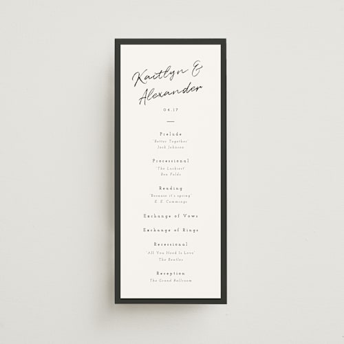 This is a cloud unique wedding programs with standard by Adelyn T. called photograph scribble printing on signature in 4x9