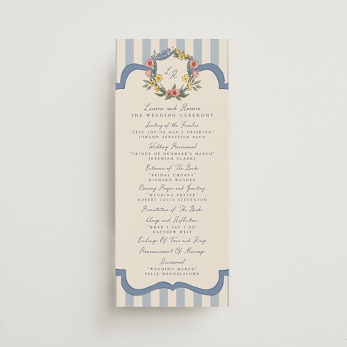 This is a cornflower unique wedding programs with standard by Chris Griffith called a wedding in low country printing on signature in standard