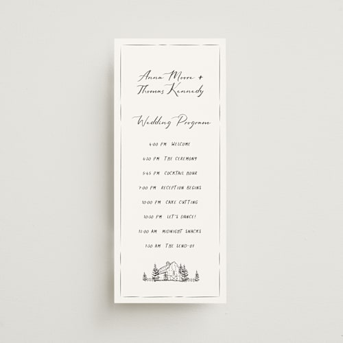 This is a cloudy unique wedding programs with standard by Sherley Ferreira called southern soul printing on signature in 4x9