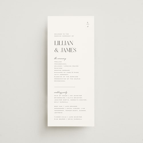 This is a diamond unique wedding programs with standard by Heather Cairl called clarity printing on signature in standard