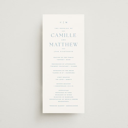 This is a neptune unique wedding programs with standard by Kristie Kern called gwenyth printing on signature in standard