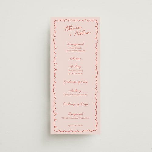 This is a sangria spark unique wedding programs with standard by Zove Ahhh called party on! printing on signature in standard