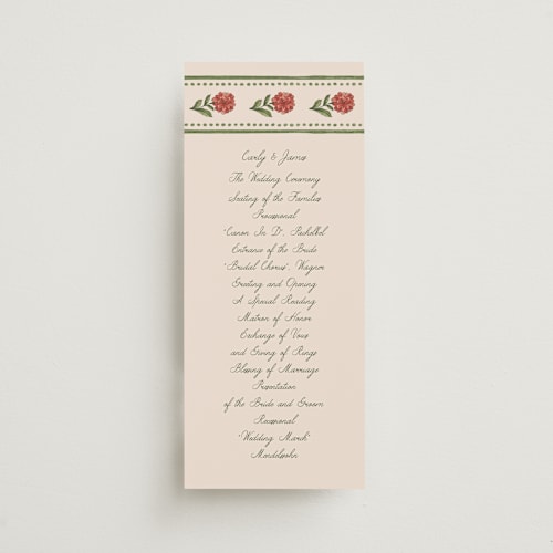 This is a coral fern unique wedding programs with standard by Chris Griffith called wedding tapestry printing on signature in standard