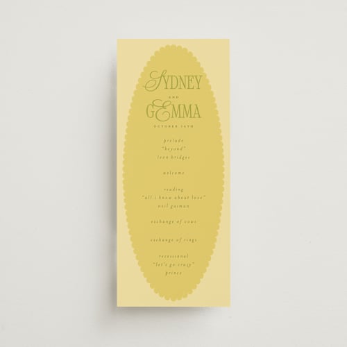 This is a island citrus unique wedding programs with standard by Morgan Kendall called bloom printing on signature in standard