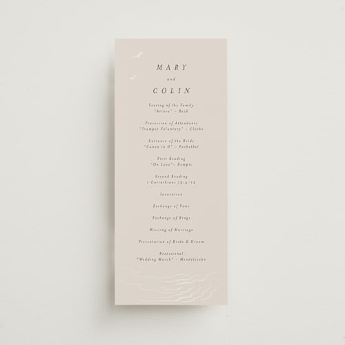 This is a pearl unique wedding programs with gloss press by Ani Somi called kumamoto printing on signature in standard