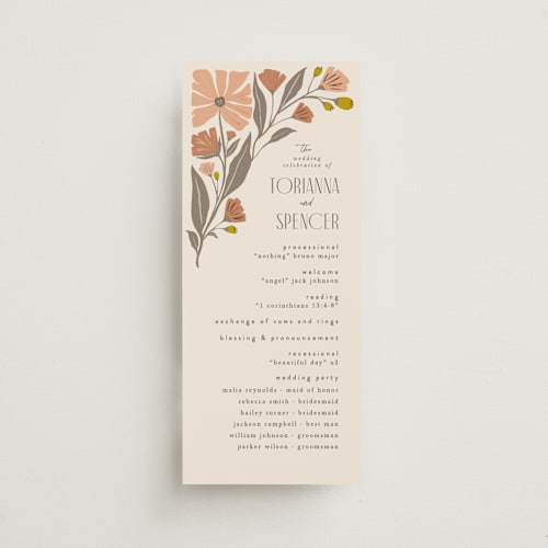This is a acorn unique wedding programs with foil pressed by Karidy Walker called storybook garden printing on signature in standard