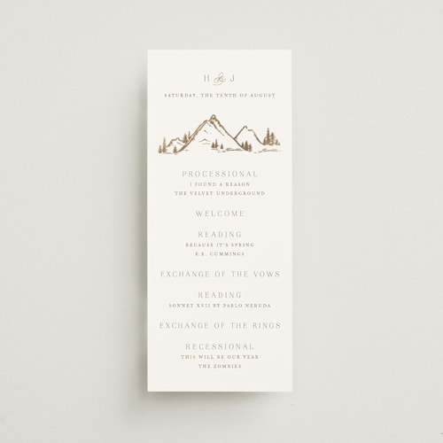 This is a earth unique wedding programs with foil pressed by Mansi Verma called colorado printing on signature in standard