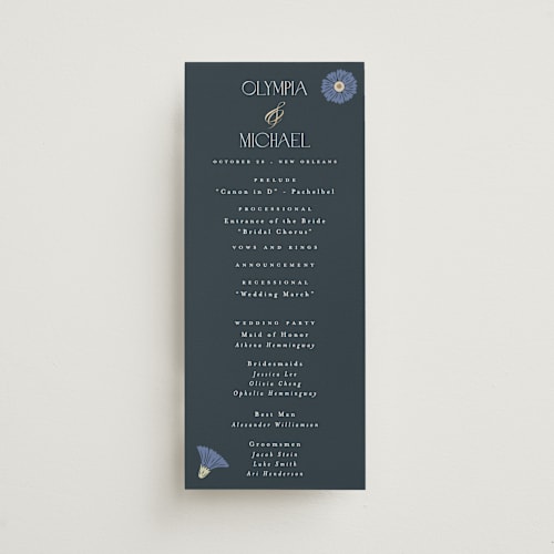 This is a lilac unique wedding programs with foil pressed by Hudson meet Rose called nouveau printing on signature in standard