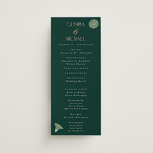 This is a rosemary unique wedding programs with foil pressed by Hudson meet Rose called nouveau printing on signature in 4x9