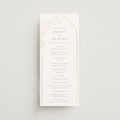 This is a ink unique wedding programs with foil pressed by Kristie Kern called bianca printing on signature in standard