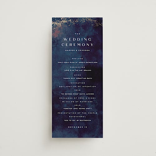 This is a deep sea unique wedding programs with foil pressed by chocomocacino called oponki printing on signature in standard