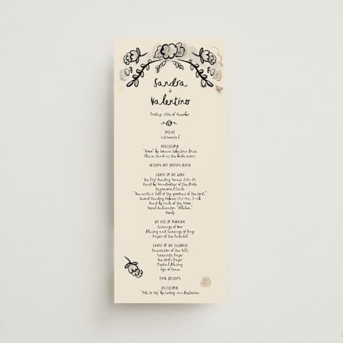 This is a ink wash unique wedding programs with foil pressed by Ani Somi called santa catalina printing on signature in standard