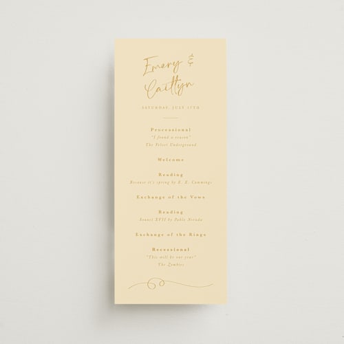 This is a honey unique wedding programs with standard by Adelyn T. called ink scribble printing on signature in standard