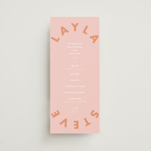 This is a candy unique wedding programs with standard by Catherine Culvenor called bubblegum printing on signature in standard